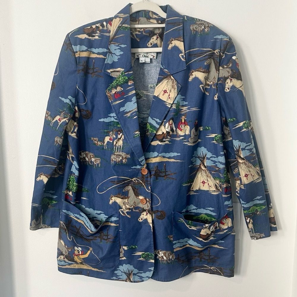 Orvis Vintage Novelty Horse Print Women’s Jacket XL